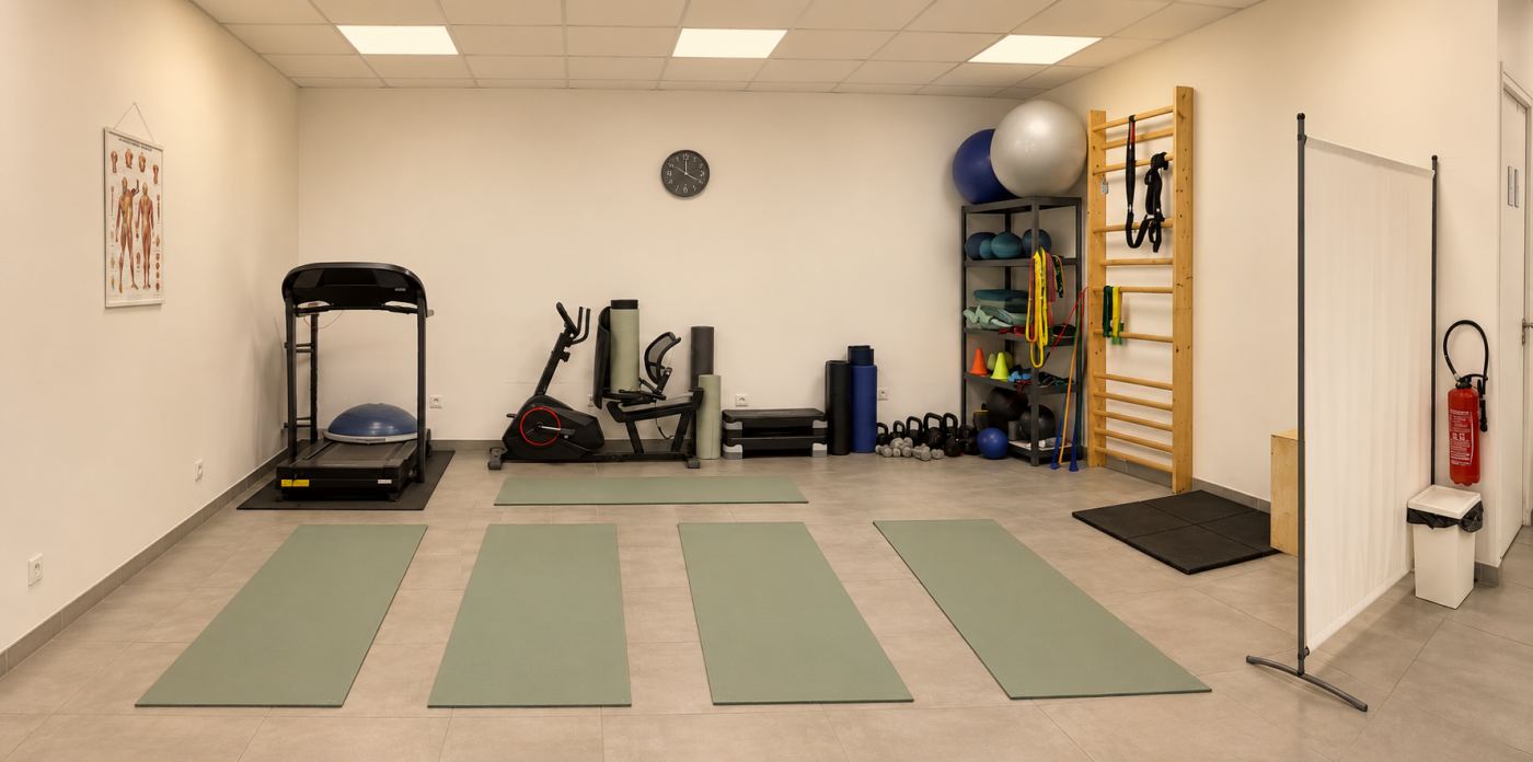 Salle de Pilates du cabinet, plateau technique